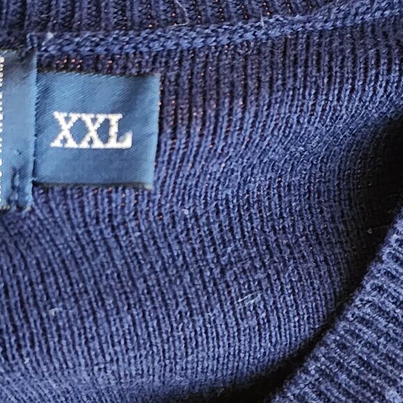 Polo Ralph Lauren Navy 100% Pima Cotton Knit V-Neck Sweater - Picture 5 of 5